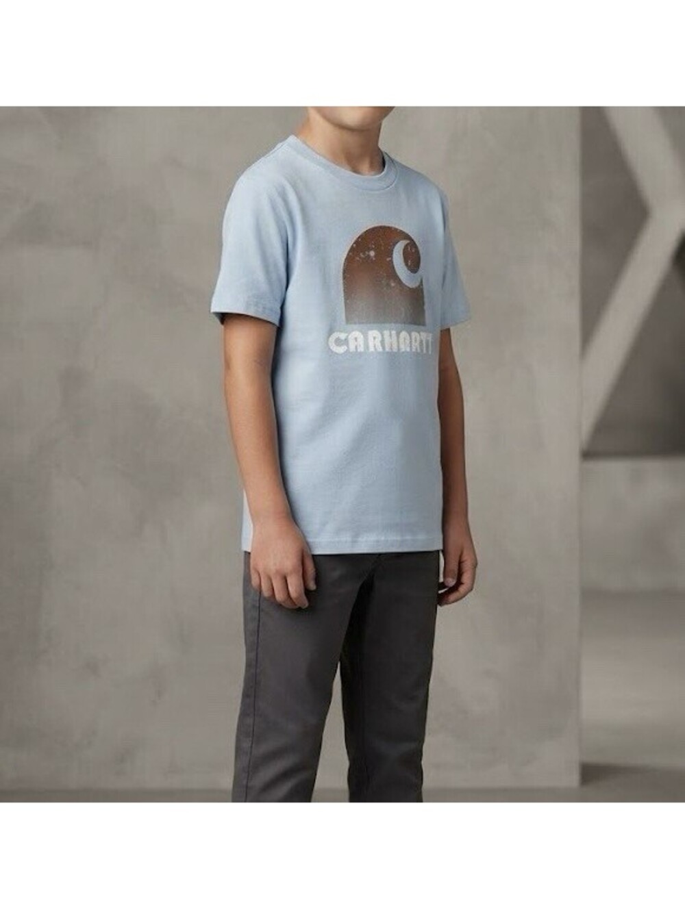 (C89) Carhartt Boys' Logo Short Sleeve Graphic T-Shirt Large Crew Neck Cotton